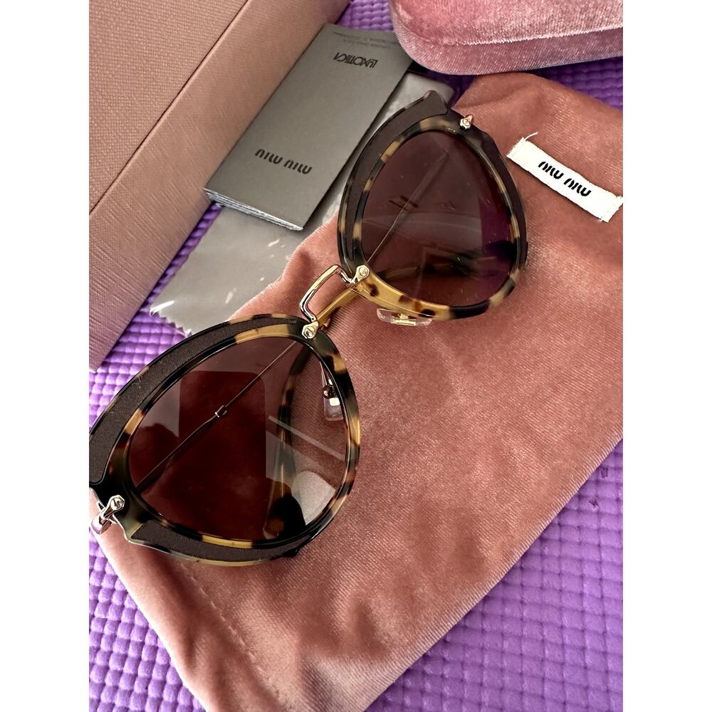 NWT Authentic Miu Miu SMU 05S Brown Leopard Havana Sunglasses 52 23 Womens